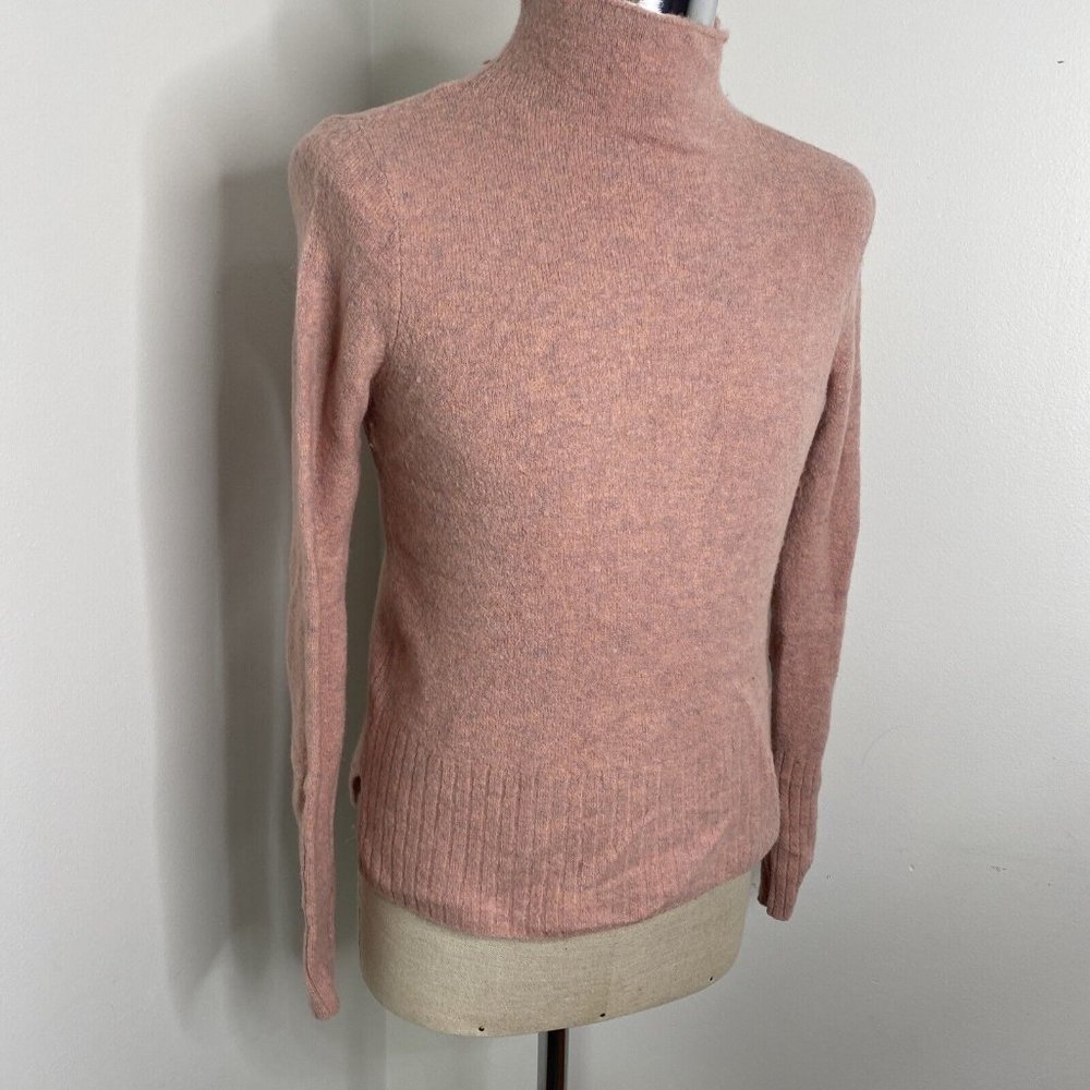 Madewell Womens Turtle Neck Sweater Sz M Pink Tunic Side Slits Wool Alpaca - Picture 3 of 8